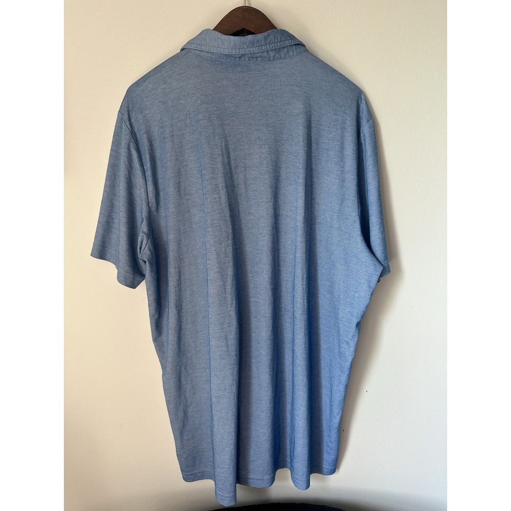 Travis Mathew 3XL Polo Shirt Light Blue Short Sleeve Mens Golf Collared Top - Picture 4 of 12